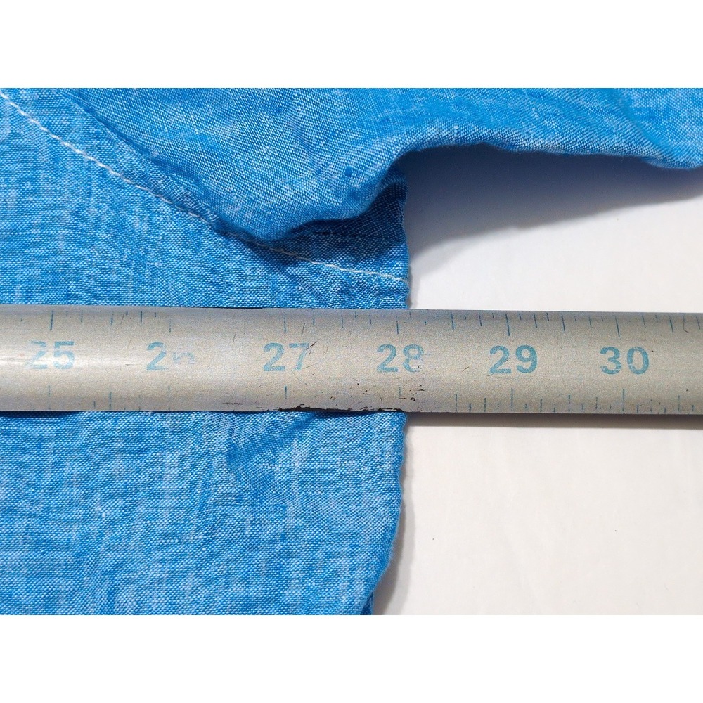 TOMMY BAHAMA 100% Linen Long Sleeve Button Shirt Solid Blue XXL 2XL - Picture 3 of 8